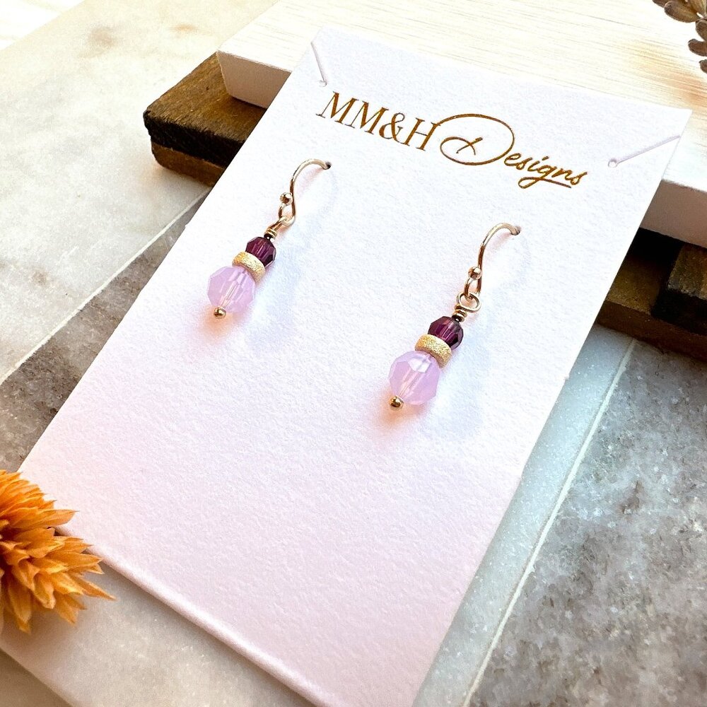 14k Gold Filled Swarovski Crystal Beads Earrings